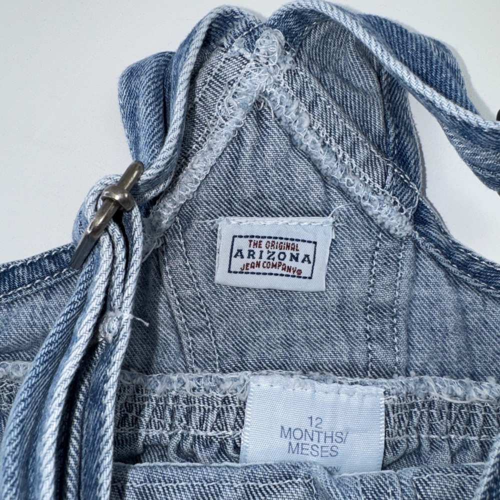 Vintage Denim Arizona Jumper 12 Mo Teddy Bear Buckle Light Blue Baby Toddler - Picture 4 of 8